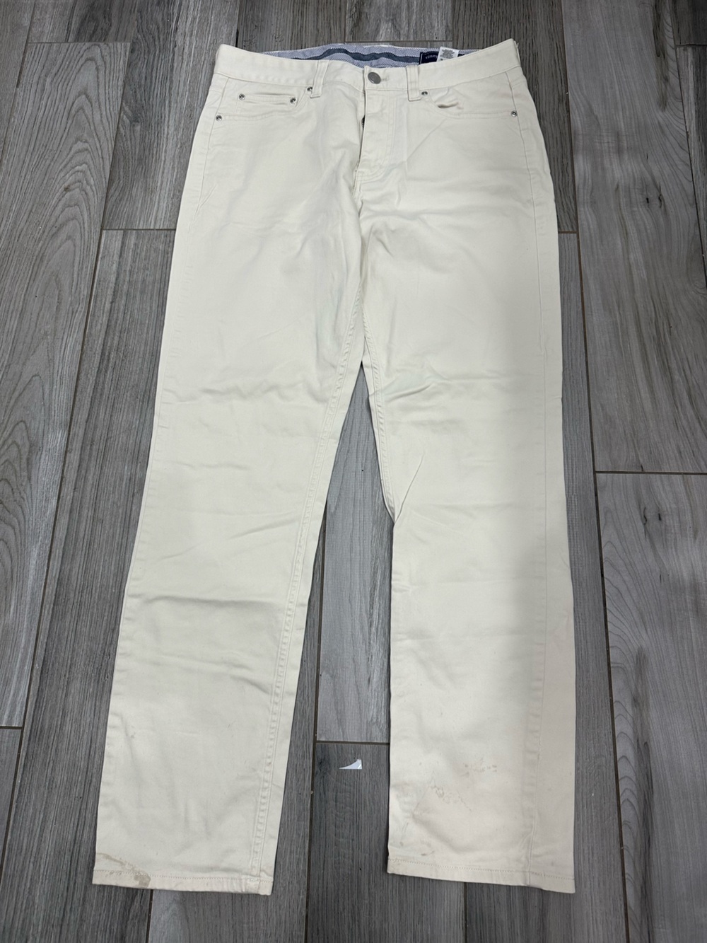 Men's Cream Straight-Leg Pants